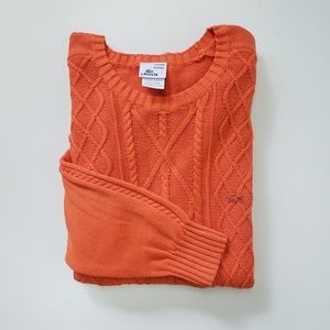 Lacoste Vintage Washed 7 Cable Knit Sweater XL Chu